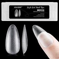 Hghdbt Medium Almond Nail Tips 300Pcs Upgraded Matte Soft Gel X Nail Tips Full Cover Acrylic Nail Tips Fake Nails Supplies Fal