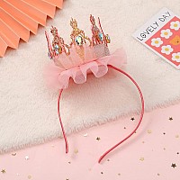 Ever Fairy Girls Shiny Crown Hairband Princess Girl Crown Headband Wedding Pink B