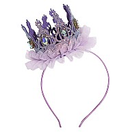 Ever Fairy Girls Shiny Crown Hairband Princess Girl Crown Headband Wedding Purple B