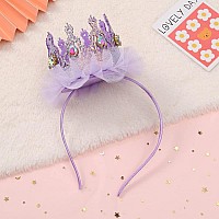 Ever Fairy Girls Shiny Crown Hairband Princess Girl Crown Headband Wedding Purple B