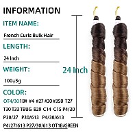 Mtmei Hair French Curly Braiding Hair For Box Braids 8 Packs 24 Inch 100Gpack Loose Wave Braiding Hair Crochet Spanish Curly Sp