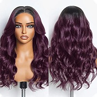 Ombre Burgundy Lace Front Wigs Human Hair 1B99J Colored 180 Density 13X4 Hd Transparent Lace Glueless Wig For Women Pre Plucke