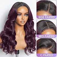 Ombre Burgundy Lace Front Wigs Human Hair 1B99J Colored 180 Density 13X4 Hd Transparent Lace Glueless Wig For Women Pre Plucke