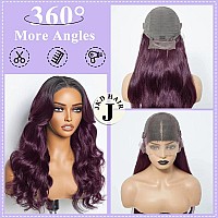 Ombre Burgundy Lace Front Wigs Human Hair 1B99J Colored 180 Density 13X4 Hd Transparent Lace Glueless Wig For Women Pre Plucke