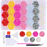 24 Gird Jelly Ab Crystals Rhinestones Resin Nail Beauty Diy Jewelry Accessories Rainbow Ab Resin Flatback Rhinestones Kit Jelly