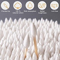 500 Pcs Cotton Swabs Double Precision Tips Cotton Swabs With Bamboo Sticks Ideal For Makeup Touchups Cleaning Double Poin