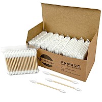 900 Count Cotton Swabs Double Precision Tips Cotton Swabs With Bamboo Sticks Ideal For Makeup Touchups Cleaning Double Po