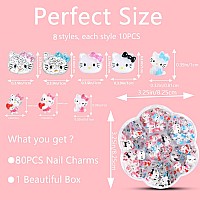 80 Pcs Nail Charms Tembelle Slime Charms Resin Flatbacks 3D Nail Charms For Nail Art Decorations Supplies Diy Art Nailhair C