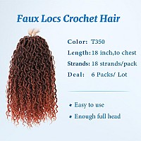 Forevery Faux Locs Crochet Hair 18 Inch Goddess Locs Crochet Hair 6 Packs Prelooped Crochet Hair For Black Women Crochet Locs W