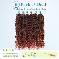 Forevery Faux Locs Crochet Hair 18 Inch Goddess Locs Crochet Hair 6 Packs Prelooped Crochet Hair For Black Women Crochet Locs W