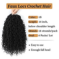 Forevery Faux Locs Crochet Hair 16 Inch Goddess Locs Crochet Hair 6 Packs Prelooped Crochet Hair For Black Women Crochet Boho L