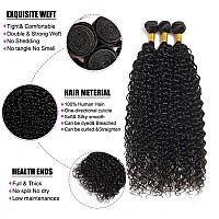 Human Hair Bundles Water Wave 3 Bundles 26 28 30 Inches 100 Unprocessed Brazilian Virgin Hair Bundles For Black Women 12A Curly