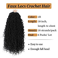 Forevery Faux Locs Crochet Hair 18 Inch Goddess Locs Crochet Hair 6 Packs Prelooped Crochet Hair For Black Women Crochet Goddes