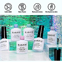 Rarjsm Pearl Gel Nail Polish Set Clear Shell Glitter Gel Polish 6 Colors Pearlescent Pink White Blue Purple Silver Gold Shimmer