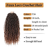 Forevery Goddess Locs Crochet Hair 18 Inch Faux Locs Crochet Hair 6Packs Crochet Hair For Black Women Pre Looped Crochet Locs Wi