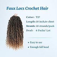 Forevery Faux Locs Crochet Hair 18 Inch Goddess Locs Crochet Hair 6 Packs Crochet Hair For Black Women Prelooped Locs Crochet H