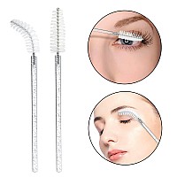 G2Plus 100Pcs Crystal Mascara Wands White Eyelash Mascara Applicator Disposable Spoolies Makeup Kits For Applying Mascara Las