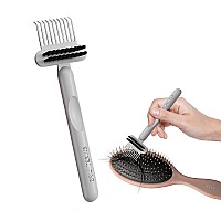 Rhos 2In1 Hair Brush Cleaning Tool Comb And Brush Cleaner For Removing Hair Dust From Home And Salon Use 1 Pack Gray