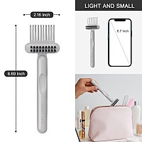 Rhos 2In1 Hair Brush Cleaning Tool Comb And Brush Cleaner For Removing Hair Dust From Home And Salon Use 1 Pack Gray