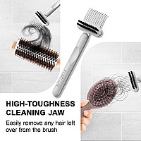 Rhos 2In1 Hair Brush Cleaning Tool Comb And Brush Cleaner For Removing Hair Dust From Home And Salon Use 1 Pack Gray