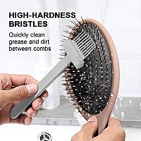 Rhos 2In1 Hair Brush Cleaning Tool Comb And Brush Cleaner For Removing Hair Dust From Home And Salon Use 1 Pack Gray