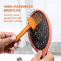 Rhos 2In1 Hair Brush Cleaner And Remover Rake For Removing Hair Dust Home And Salon Use 1 Packorange