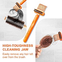 Rhos 2In1 Hair Brush Cleaner And Remover Rake For Removing Hair Dust Home And Salon Use 1 Packorange