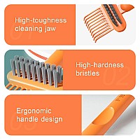 Rhos 2In1 Hair Brush Cleaner And Remover Rake For Removing Hair Dust Home And Salon Use 1 Packorange