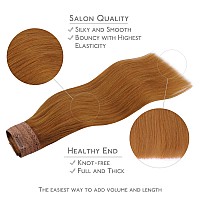 Wennalife Wire Hair Extensions Increase 50 Lifespan Real Human Hair 20 Inch 110G Auburn Ginger Remy Wire Hair Extensions Invi