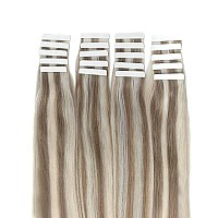 Sassina Tape In Real Hair Straight 18 Inch Invisible Seamless Skin Weft Tape In Hair Extensions 20 Pcs Human Hair Tape In Extens