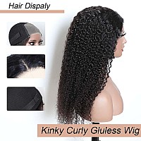 V Show Glueless Wigs Human Hair Pre Plucked Put Cut Kinky Curly Lace Front Wigs Human Hair Upgraded No Glue Wear Go Lace Closure