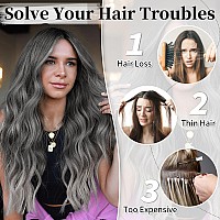 Kookastyle Invisible Wire Hair Extensions With Transparent Headband Adjustable Size 4 Secure Clips Long Wavy Secret Wire Hairpie