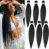 Umylar Braiding Hair Pre Stretched 32 Braiding Hair Extensions Hot Water Setting Synthetic Hair Pre Stretched Crochet Braids