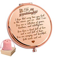 Hnlugf To My Granddaughter Youre Amazing And Beautiful Pocket Mirror Granddaughter Engraved Compact Mirror Family First M