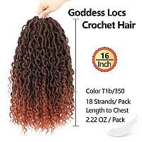 Forevery Faux Locs Crochet Hair 16 Inch Goddess Locs Crochet Hair 6 Packs Prelooped Crochet Hair For Black Women Crochet Locs W