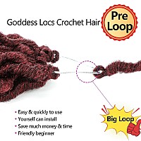 Forevery Faux Locs Crochet Hair 16 Inch Goddess Locs Crochet Hair 6 Packs Prelooped Crochet Hair For Black Women Crochet Locs W