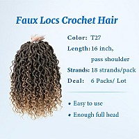 Forevery Goddess Locs Crochet Hair 16 Inch Faux Locs Crochet Hair 6 Packs Prelooped Crochet Hair For Black Women River Locs Cr