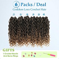 Forevery Goddess Locs Crochet Hair 16 Inch Faux Locs Crochet Hair 6 Packs Prelooped Crochet Hair For Black Women River Locs Cr