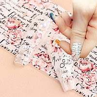 Tbrztr Flowers Nail Foil Transfer Stickers 10 Sheets Acrylic Material Decals For Diy Fingernail Charms Decorations Multi Color