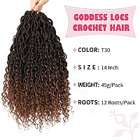 Alicoco Goddess Locs Crochet Hair 14 Inch 8 Packs Faux Locs Crochet Hair For Women Boho Locs Prelooped River Crochet Locs With