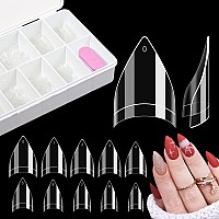 500Pcs Short Stiletto Nail Tips For Acrylic Nails Professional Extra Short Clear False Nails French Tips Artificial Nail Extens