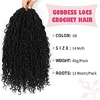 Alicoco Goddess Locs Crochet Hair 14 Inch 8 Packs Faux Locs Crochet Hair For Women Boho Locs Prelooped River Crochet Locs With