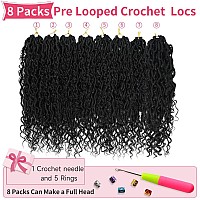 Alicoco Goddess Locs Crochet Hair 14 Inch 8 Packs Faux Locs Crochet Hair For Women Boho Locs Prelooped River Crochet Locs With