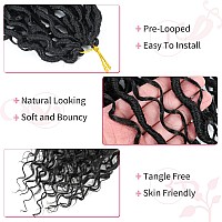 Alicoco Goddess Locs Crochet Hair 14 Inch 8 Packs Faux Locs Crochet Hair For Women Boho Locs Prelooped River Crochet Locs With