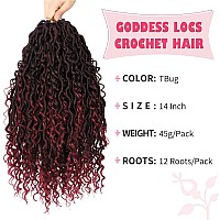 Alicoco Goddess Locs Crochet Hair 14 Inch 8 Packs Faux Locs Crochet Hair For Women Boho Locs Prelooped River Crochet Locs With