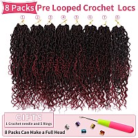 Alicoco Goddess Locs Crochet Hair 14 Inch 8 Packs Faux Locs Crochet Hair For Women Boho Locs Prelooped River Crochet Locs With