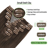 Hair Extensions Human Hair Clip In Medium Brown Real Human Hair 18 Inch 8Pcs 100 Remy Human Hair Long Soft Hair Like Your Own H