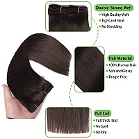 Brown Clip In Hair Extensions Human Hair 22Inch Darkest Brown Hair Extensions Real Human Hair Clip Ins Dark Brown Remy Hair Exte