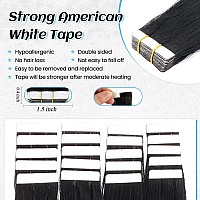 Light Yaki Tape In Hair Extensions Human Hair 26 Inch Long Yaki Straight Tape In Human Hair Extensions Invisible Tape Ins For Bl