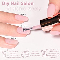 Shoyum 10Pcs Jelly Gel Nail Polish Set Nude Translucent Dark Skin Colors Rose Maple Red Sheer Gel Polish Kit Brown Semitranspar